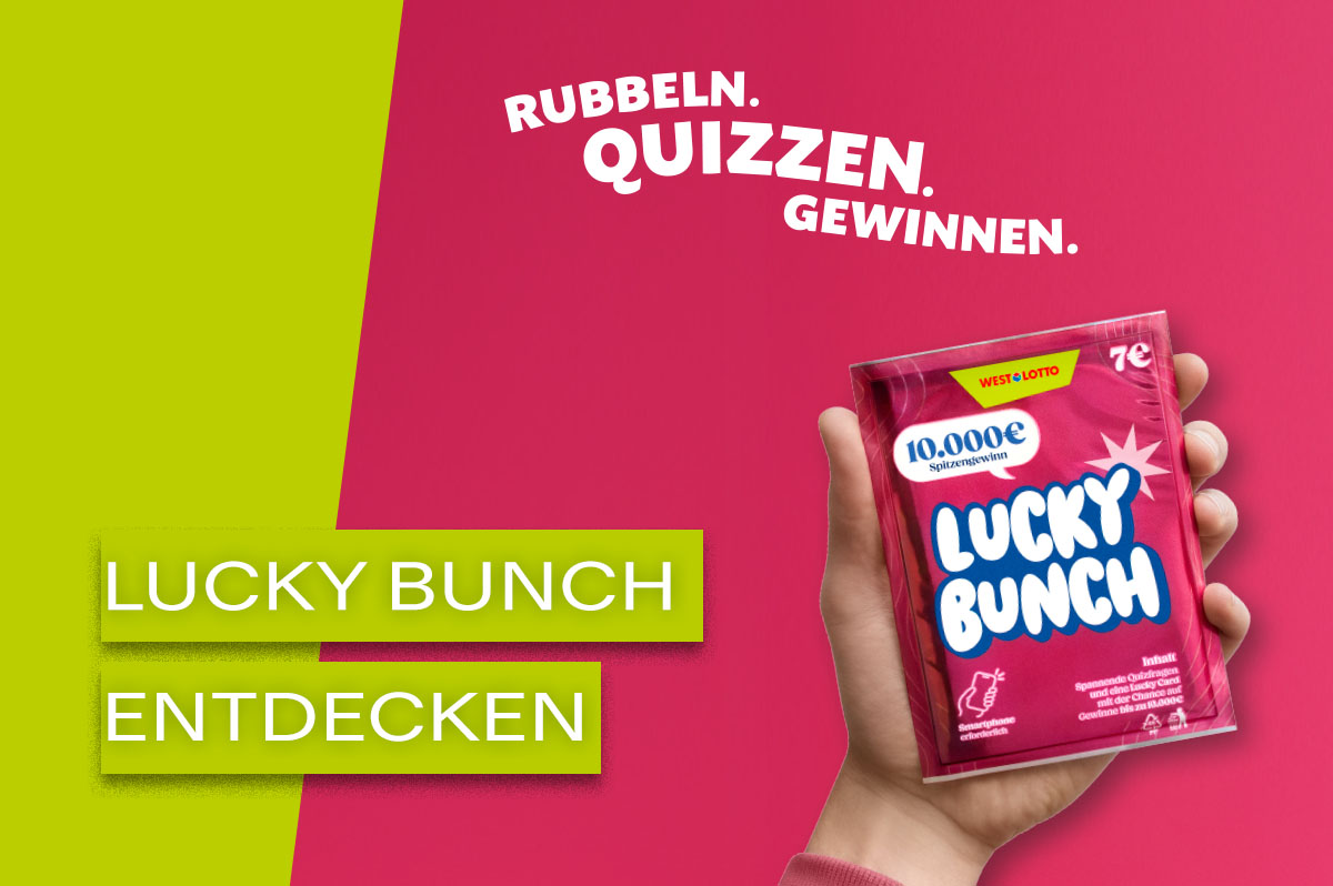 Lucky Bunch entdecken. Rubbeln. Quizzen. Gewinnen. Playbutton zum Abspielen des YouTube-Videos.