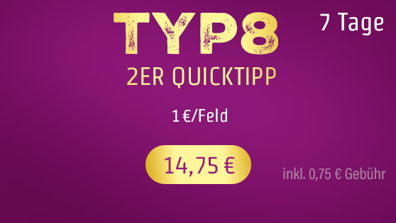 KENO-Spielpaket Typ8 2er Quicktipp