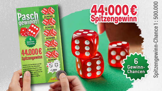 Pasch gewinnt. 44000 Euro Spitzengewinn. & Gewinn-Chancen.