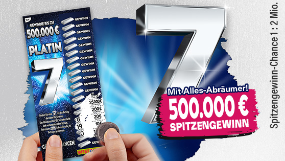 Darstellung des silber-blauen Rubbelloses Platin 7