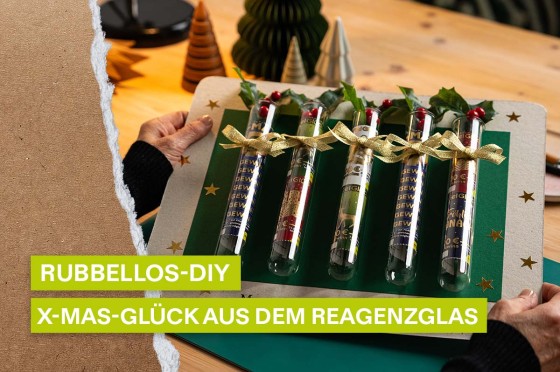 DIY mit in Reagenzgläsern gesteckten Weihnachts-Rubbellosen von WestLotto