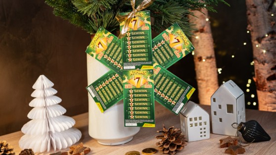 Ein aus WestLotto-Rubbellosen geformter Stern