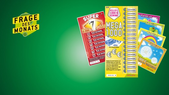 WestLotto-Rubbellose auf grünem Hintergrund