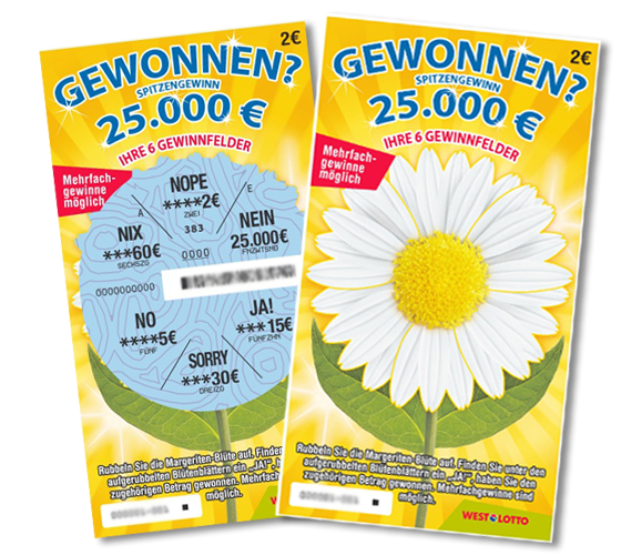 Abbildung des WestLotto-Rubbellos Gewonnen