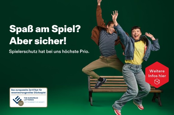 Zwei Personen springen in die Luft und freuen sich - WestLotto