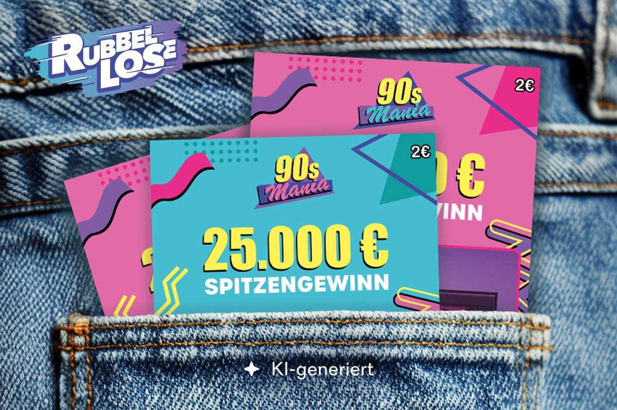 WestLotto-Rubbellose 90s Mania stecken in einer Hosentasche