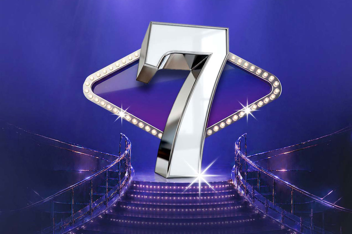 Die Zahl 7 steht auf einer Show-Treppe. WestLotto