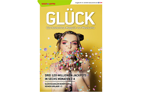 Cover der aktuellen GLÜCK-Ausgabe | Kundenzeitschrift WestLotto