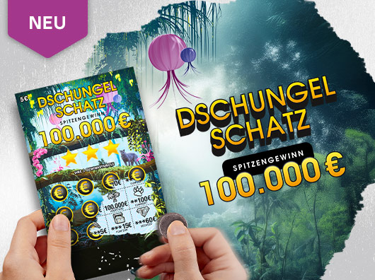 Teaser App Dschungel Schatz Rubbellos mit Hinweis NEU