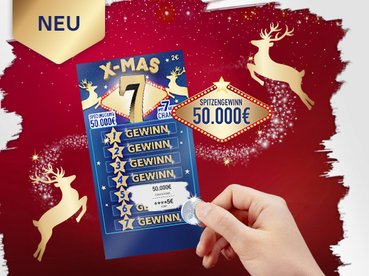Übersichts-Bild Rubbellos X-Mas 7 mit Hinweis NEU