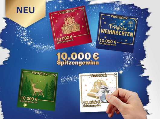 Übersichts-Bild Rubbellos Viel Glück Weihnachten mit Hinweis NEU